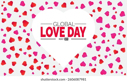 Global love day. Holiday concept. perfect for blue Background Template, placard, Banners, Cards, Posters design template, Classic Social Media Post with text inscription.