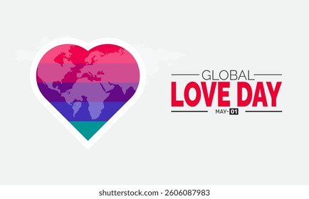Global love day. Holiday concept. perfect for blue Background Template, placard, Banners, Cards, Posters design template, Classic Social Media Post with text inscription.