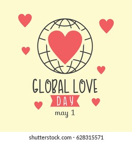 Global Love Day Logo Vector Template