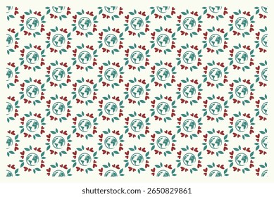 Global Love and Green Earth Seamless Pattern
