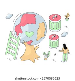 Global love illustration, editable vector