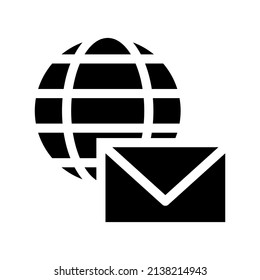 Ilustración de diseño de símbolos de vector de icono de correo global