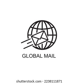 icono de correo global, icono web
