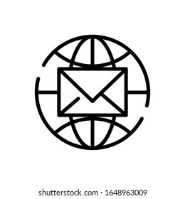 Global mail Line Icon. vector illustration. EPS 10