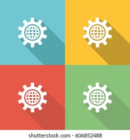 Global Management Flat Icon Concept