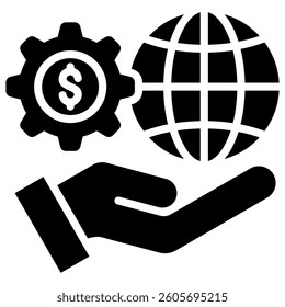 Global Management Icon Element for Design