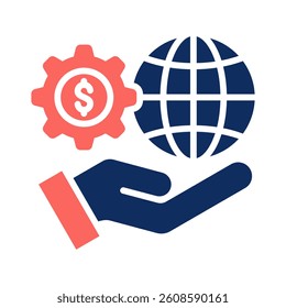 Global Management Icon Element for Design