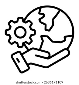 Global Management Icon Element For Design