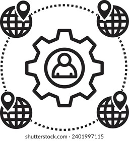 global management icon vector business symbol
