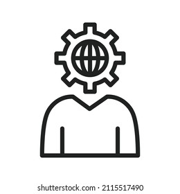 Global Management icon vector image. Can also be used for Project Management. Suitable for mobile apps, web apps and print media.