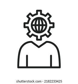 Global Management icon vector image. Can also be used for Project Management. Suitable for mobile apps, web apps and print media.