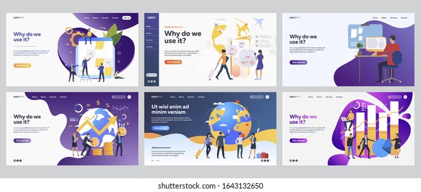 Global management set. Managers working at note board, globe, analyzing chart, graph. Flat vector illustrations. Worldwide business, investment concept for banner, website design or landing web page
