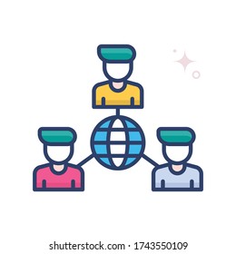 global management vector icon style illustration. Startup and New Business outline filled symbol icon. EPS 10