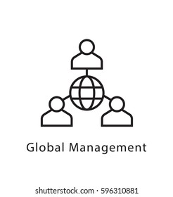 Global Management Vector Line Icon