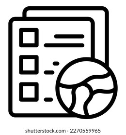 Global manager icon outline vector. Business team. Report project