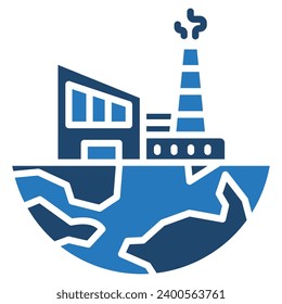 Global Manufacturing Icon line vector illustration