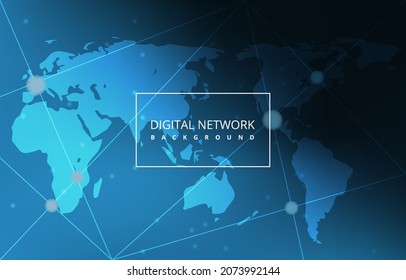 Global Map Digital Network Connection Internet Technology Background