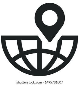 Global map flat vector icon