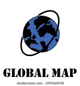 global map icon design vector