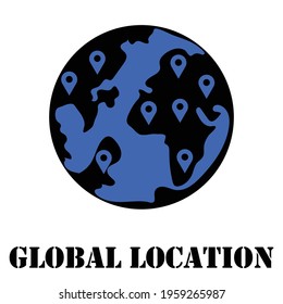 global map icon design vector