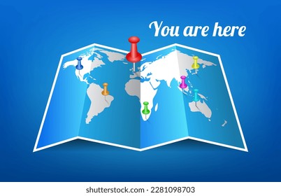 global map pin sign for navigation direction place - 3d illustration