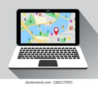 global map pin sign for navigation direction place - 3d illustration
