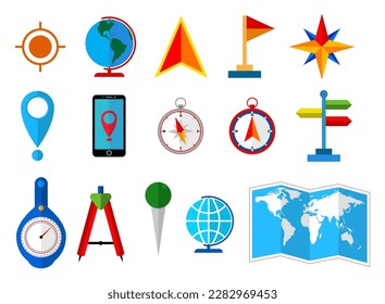 globales Pin-Zeichen für Navigationsrichtungsort - 3D-Abbildung