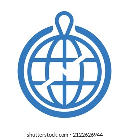 Global or map and world icon