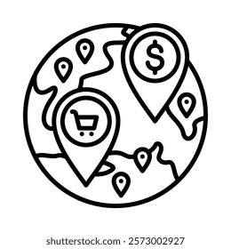 Global Market Icon Element For Design