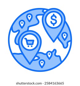 Global Market Icon Element For Design