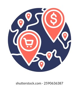 Global Market Icon Element For Design