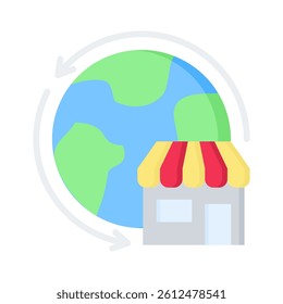 Global Market Icon Element for Design