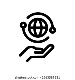 Global Market Icon Line Style Design Finance Vector Illustration