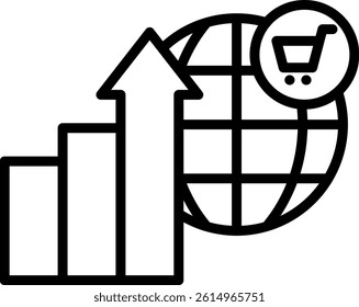 Global Market Icon Line Vector Illustration