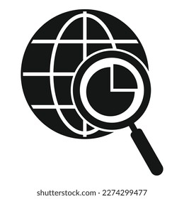 Un simple vector de icono del mercado global. Segmento objetivo. Participación en el negocio