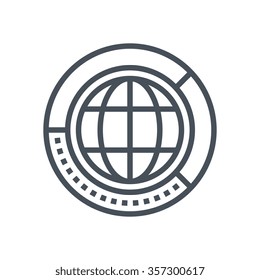 Global market icon suitable for info graphics, websites and print media and  interfaces. Line vector icon.