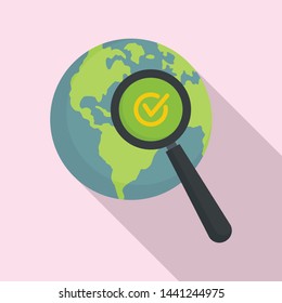 Global market search icon. Flat illustration of global market search vector icon for web design