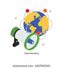Global Marketing Concept isometric Style Illustrations. Eps 10 File 