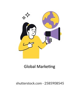 Global Marketing Concept vector illustration.  isolated on white Background.