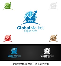 Global Marketing Financial Advisors Logo Design