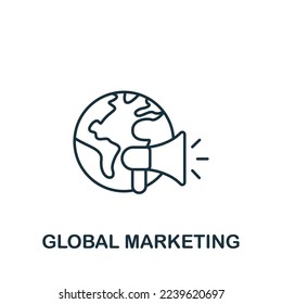 Global Marketing icon. Monochrome simple Marketing Strategy icon for templates, web design and infographics