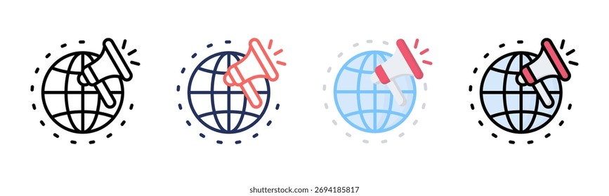 Global Marketing icon set multiple style collection