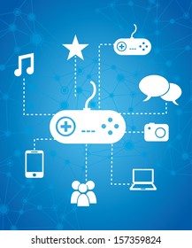 global marketing icons over blue background vector illustration  