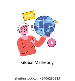 Global Marketing vector Filled outline Design illustration. Symbol on White background EPS 10 File 