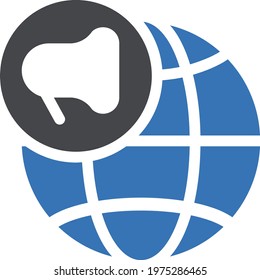 global marketing vector glyph colour icon