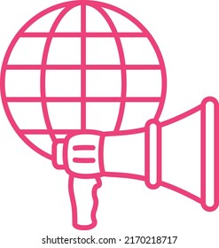 Icono del vector de marketing global. Se puede usar para imprimir, móviles y aplicaciones web.