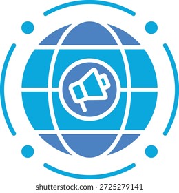 Icono del Vector de Marketing Global. Se puede utilizar para aplicaciones de impresión, móviles y de Web.