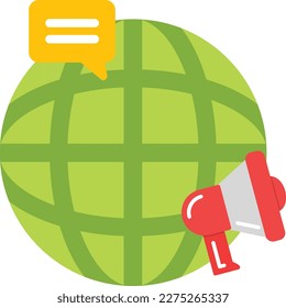 Global Marketing Vector Icon Flat Style