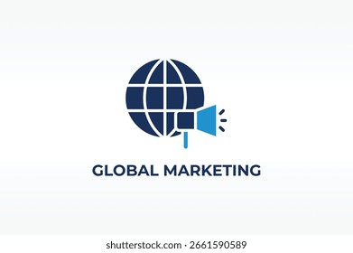 GLOBAL MARKETING vector, icon or logo sign isolated symbol illustration