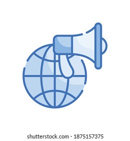  Global Marketing Vector Style illustration. Business and Finance Filled Outline Icon. EPS 10 File